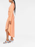vestido drapeado con aberturas